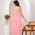 Pink georgette saree with aari work