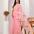 Pink georgette saree with aari work