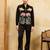 Black velvet multi thread & sequence embroidered wok jacket with unstitched pant