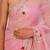 Pink georgette saree with aari work