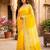 Yellow shaded chiffon saree with gota patti work