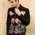 Black velvet multi thread & sequence embroidered wok jacket with unstitched pant