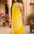 Yellow shaded chiffon saree with gota patti work