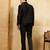 Black velvet multi thread & sequence embroidered wok jacket with unstitched pant