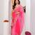 Pink shaded chiffon saree with gota patti work