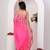 Pink shaded chiffon saree with gota patti work