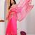 Pink shaded chiffon saree with gota patti work