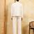White velvet multi thread & sequence embroidered wok jacket with unstitched pant