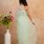 Light green chiffon saree with gota patti & cut dana work