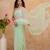 Light green chiffon saree with gota patti & cut dana work