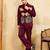Maroon khadi silk velvet multi thread & sequence embroidered wok jacket with unstitched pant