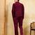 Maroon khadi silk velvet multi thread & sequence embroidered wok jacket with unstitched pant