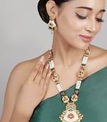   copper temple rajwadi style jewellery set      
