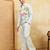 Sky blue velvet multi thread & sequence embroidered wok jacket with unstitched pant
