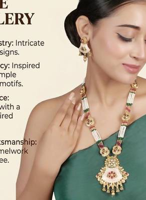   copper temple rajwadi style jewellery set       4