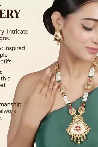   copper temple rajwadi style jewellery set      