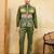 Green velvet multi thread & sequence embroidered wok jacket with unstitched pant