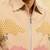 Beige velvet multi thread & sequence embroidered wok jacket with unstitched pant