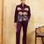 Purple velvet multi thread & sequence embroidered wok jacket with unstitched pant