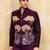 Purple velvet multi thread & sequence embroidered wok jacket with unstitched pant