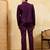 Purple velvet multi thread & sequence embroidered wok jacket with unstitched pant