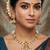   Gold plated traditional temple necklace jewellery with earrings set for wo ::Girls 