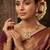   Gold plated traditional temple necklace jewellery with earrings set for wo ::Girls 