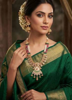   copper temple rajwadi style jewellery set       3