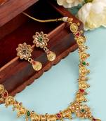   Temple jewellery matte finish necklace sets for wo 