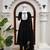 Black vichitra silk anarkali suit set with sequins work & dupatta