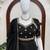 Black vichitra silk anarkali suit set with sequins work & dupatta