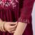 Maroon embroidered mul cotton kurta pant dupatta set | handwork & floral embroidery