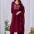Maroon embroidered mul cotton kurta pant dupatta set | handwork & floral embroidery