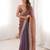 Copper colour fendy satin embroidered lace border saree