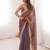 Copper colour fendy satin embroidered lace border saree