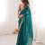 Teal colour fendy satin embroidered lace border saree