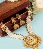   Temple jewellery matte finish necklace sets for wo 