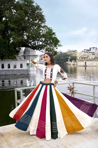 Rayon with Exquisite Gota Patti Detailing Lehenga Set - Full stitched free size