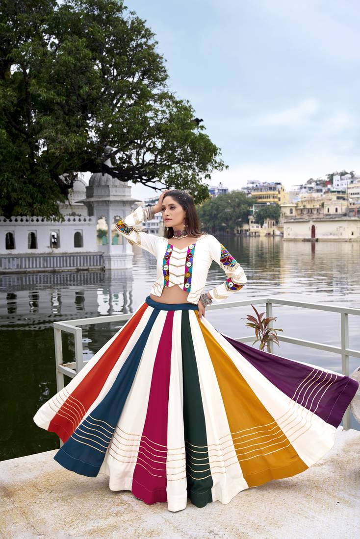 Rayon with Exquisite Gota Patti Detailing Lehenga Set - Full stitched free size