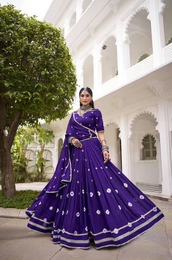 Chanderi  with  Bandhej Print & Lace Touch-Up Lehenga Set - Full stitched free size