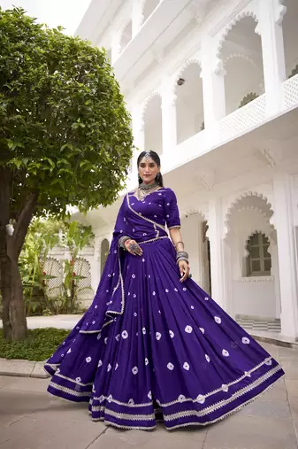  Chanderi  with  Bandhej Print & Lace Touch-Up Lehenga Set - Full stitched free size