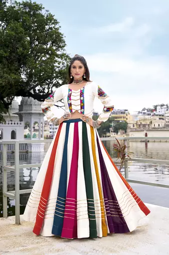 Rayon with Exquisite Gota Patti Detailing Lehenga Set - Full stitched free size