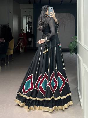 Intricate Lace and Dangling Bells Lehenga Set - Full stitched free size 3