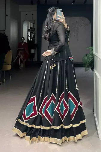 Intricate Lace and Dangling Bells Lehenga Set - Full stitched free size