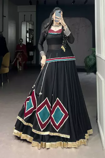 Intricate Lace and Dangling Bells Lehenga Set - Full stitched free size