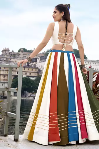 Rayon Gota Patti Detailing Lehenga Set - Full stitched free size