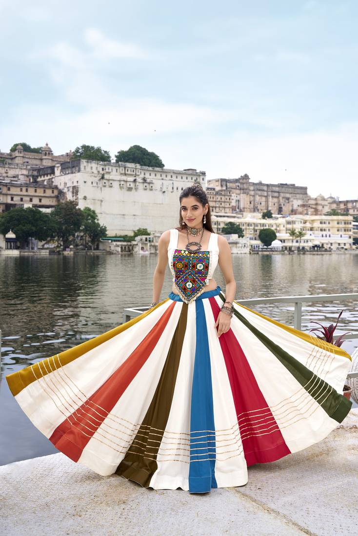 Rayon Gota Patti Detailing Lehenga Set - Full stitched free size