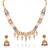  Gold plated indian traditional temple jewellery necklace set with adjustable thread for wo  and girls