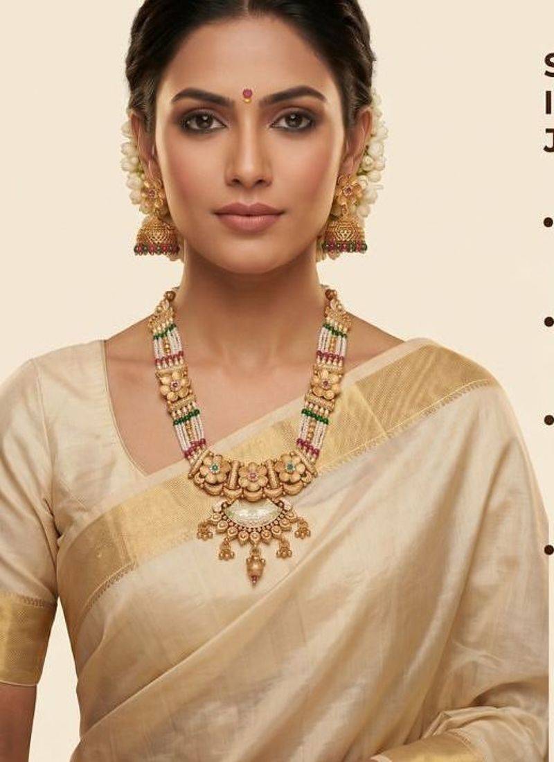 Jiyanshi fashion copper temple rajwadi style jewellery set      