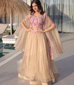 Women’s Sindur Silk Embroidered Lehenga Choli with Shrug – Fully Stitched Designer Party Wear Lehenga Set